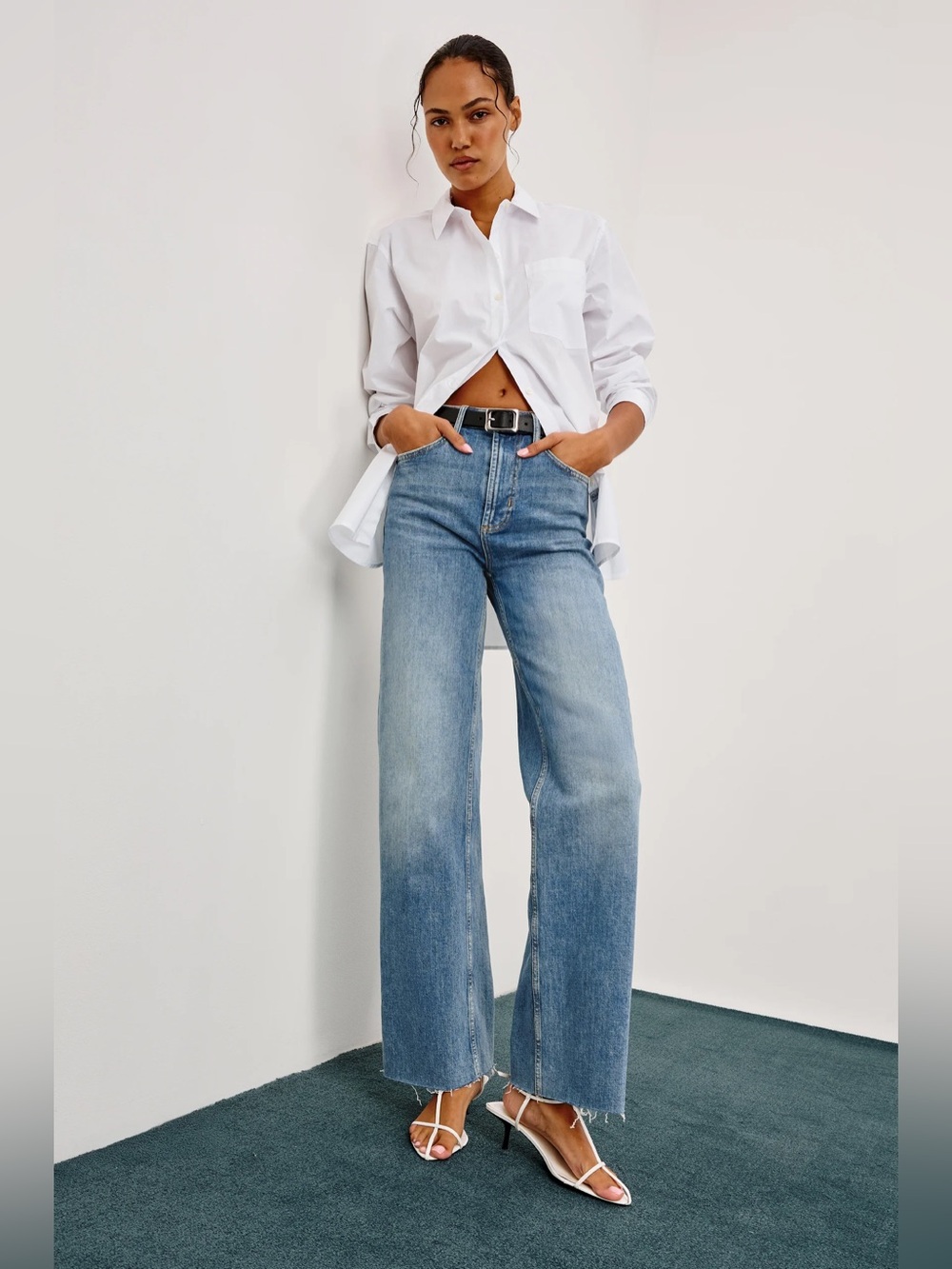 Rails Getty Classic High-Rise Wide-Leg Jeans in Tradewind